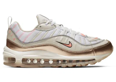 Pre-owned Nike Air Max 98 (women's) Sneakers In Orewood Brown/lava Glow/white