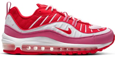 Pre-owned Nike Air Max 98 (women's) Sneakers In Track Red/magic Flamingo/white