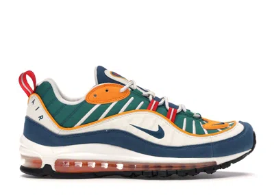 Pre-owned Nike Air Max 98 (women's) Sneakers In University Red/blue Force/orange Peel
