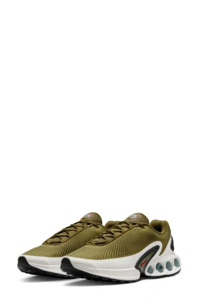 Nike Air Max Dn Sneaker In Olive Flak/gym Red/black