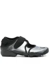 Nike Air Rift Split-toe Metallic Leather Sneakers In Gray