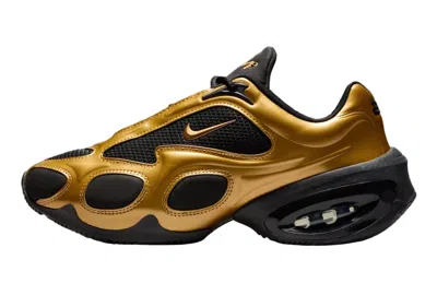 Nike Air Max Muse Mesh-trimmed Metallic Sneakers In Gold
