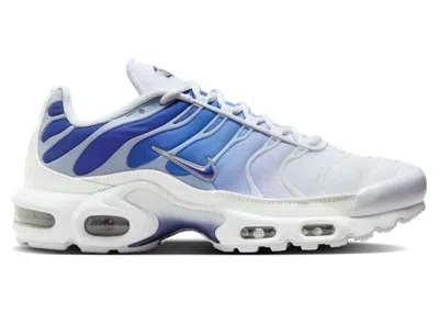 Pre-owned Nike Air Max Plus Blue Fade (women's) Sneakers In White/metallic Platinum/salsa Red