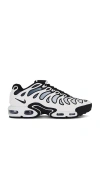 Nike Air Max Plus Drift Sneakers In White And Silver In White  Black  & Metallic Silver