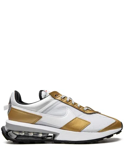 Nike Air Max Pre Day Se Sneakers "pure Platinum / Metallic Gold" In Grey