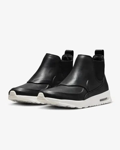 Nike Air Max Thea Mid 859550-001 Women's Black Sail Leather Chelsea Boots Luv1
