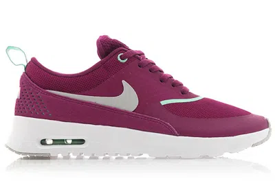 Pre-owned Nike Air Max Thea (women's) Sneakers In Raspberry Red/dusty Grey/green Glow In Multi