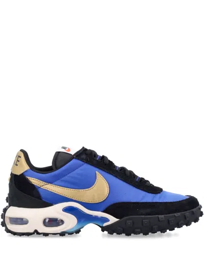 Nike Low Leather And Fabric Trainers Air Max Waffle In Blue