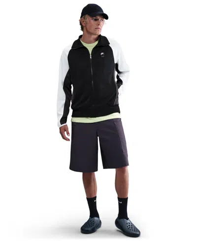 Nike Air Men's Relaxed Fit Colorblocked Zip-front Jacket In Black