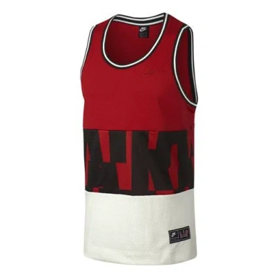 Nike Air Mesh Basketball Sports Vest Large Red In Multi