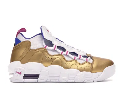 Pre-owned Nike Air More Money Peanut Butter & Jelly Sneakers In White/fuchsia Blast/metallic Gold
