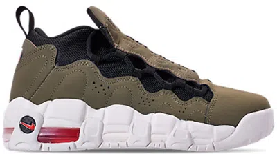 Pre-owned Nike Air More Money Sneakers In Medium Olive/habanero Red/summit White