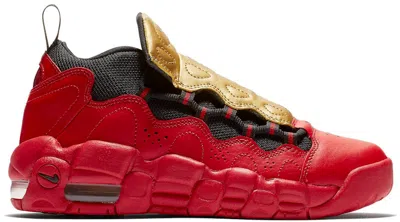 Pre-owned Nike Air More Money Sneakers In University Red/black/metallic Gold In Multi