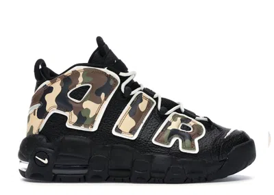 Pre-owned Nike Air More Uptempo 96 Camo Sneakers In Black/sail/light British Tan