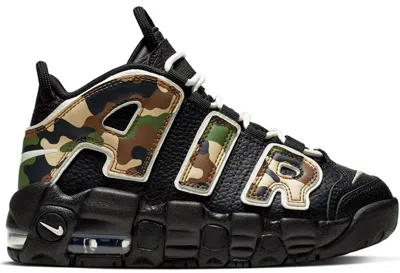 Pre-owned Nike Air More Uptempo 96 Camo Sneakers In Black/sail/light British Tan