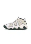 Nike White & Beige Air More Uptempo '96 Sneakers In White/sea Glass/vintage Green