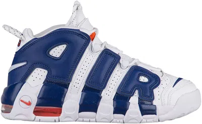 Pre-owned Nike Air More Uptempo Knicks Sneakers In White/deep Royal Blue/team Orange