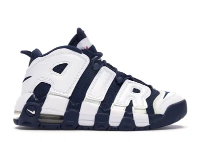 Pre-owned Nike Air More Uptempo Olympic (2016) Sneakers In White/mid Navy Blue/metallic Gold