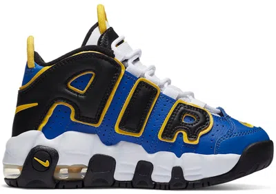 Pre-owned Nike Air More Uptempo Peace, Love & Basketball Sneakers In Game Royal/speed Yellow/black
