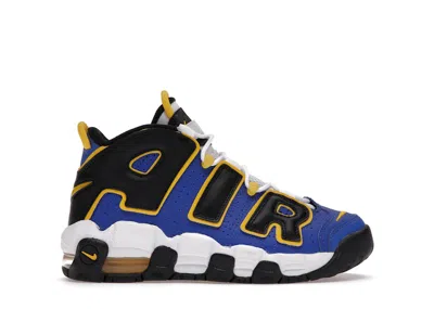 Pre-owned Nike Air More Uptempo Peace, Love & Basketball Sneakers In Game Royal/speed Yellow/black