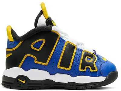 Pre-owned Nike Air More Uptempo Peace, Love & Basketball Sneakers In Game Royal/speed Yellow/black