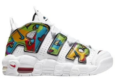 Pre-owned Nike Air More Uptempo Peace, Love, Swoosh Sneakers In White/black/university Gold