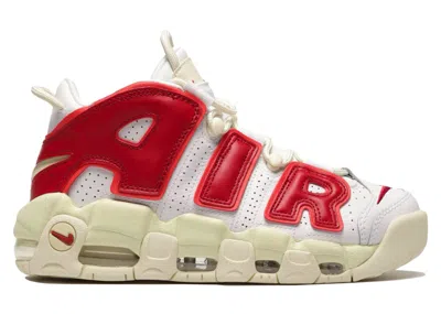Pre-owned Nike Air More Uptempo Red (women's) Sneakers In White/university Red/sail