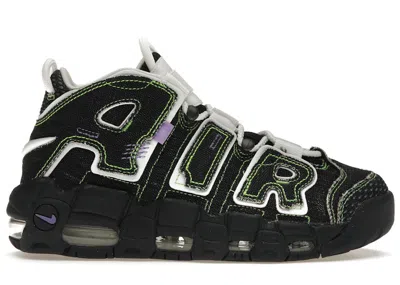 Pre-owned Nike Air More Uptempo Serena Williams Design Crew (women's) Sneakers In Dark Obsidian/space Purple/volt
