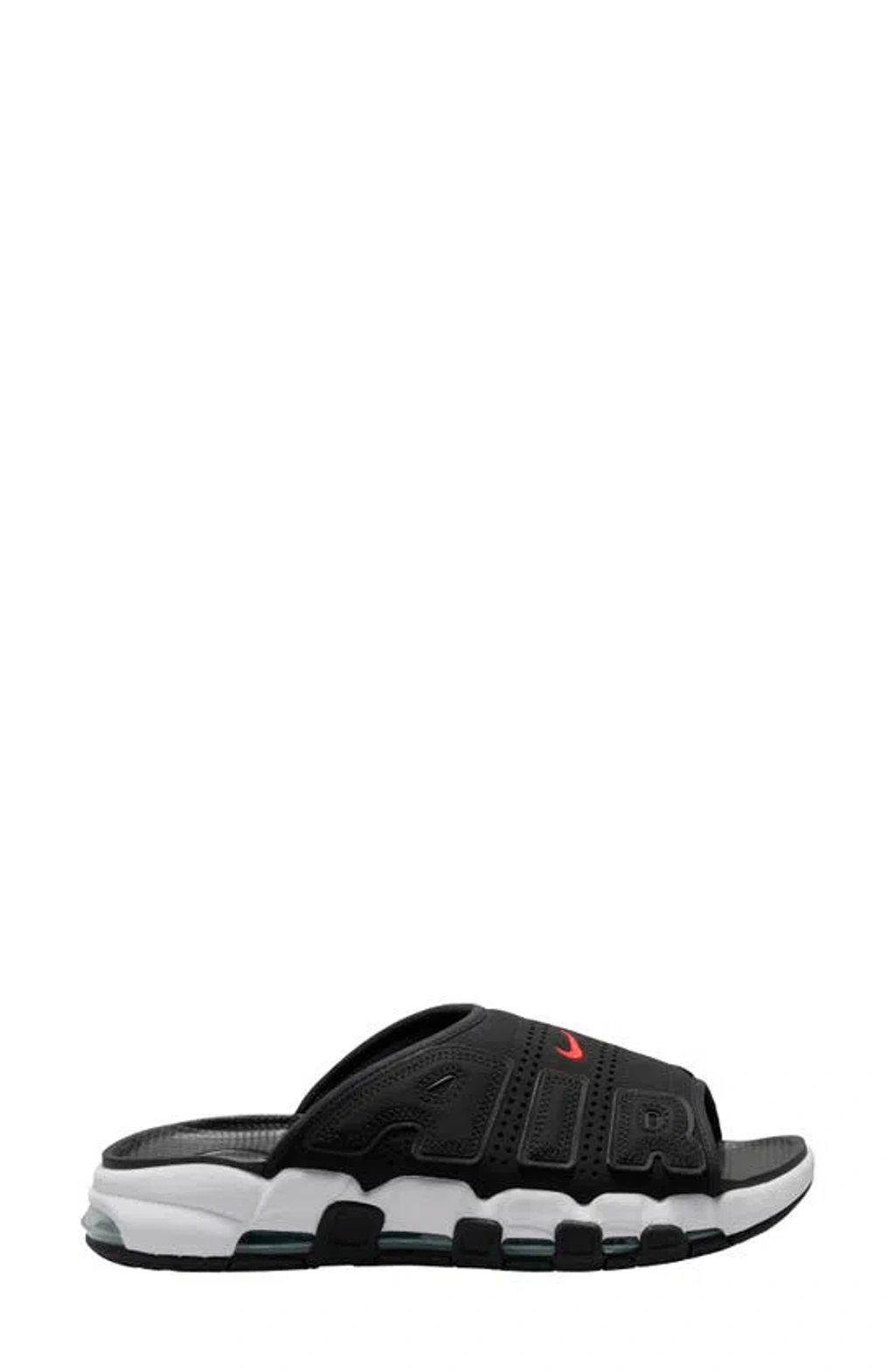 Nike Air More Uptempo Slide Sandal In Black/white/black Nike Air More Uptempo Slide Sandal In Black/white/black