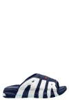 Nike Air More Uptempo Slides Midnight Navy / University Red In Midnight Navy/ University Red