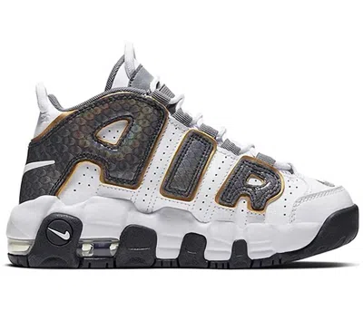Pre-owned Nike Air More Uptempo Snakeskin Sneakers In White/anthracite/metallic Gold