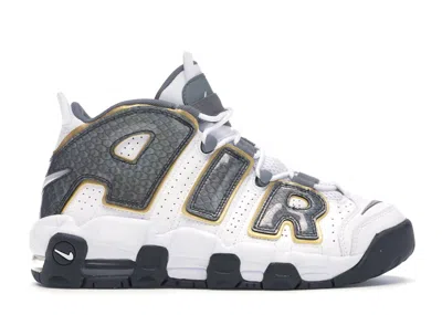 Pre-owned Nike Air More Uptempo Snakeskin Sneakers In White/anthracite/metallic Gold
