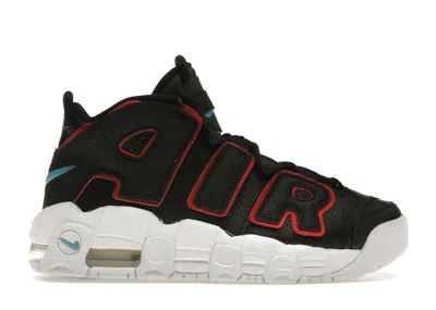 Pre-owned Nike Air More Uptempo Sneakers In Black/fusion Red/grey Fog
