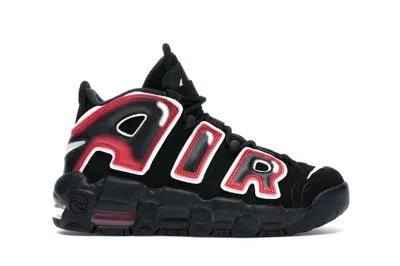 Pre-owned Nike Air More Uptempo Sneakers In Black/white/laser Crimson