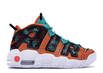 Pre-owned Nike Air More Uptempo What The 90s Sneakers In Total Orange/black/hyper Jade
