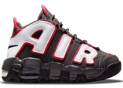 Pre-owned Nike Air More Uptempo White Sneakers In Medium Ash/black/siren Red