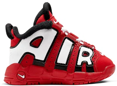 Pre-owned Nike Air More Uptempo White Sneakers In University Red/black/summit White