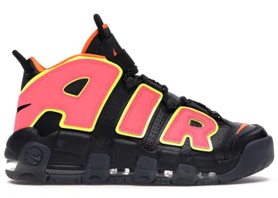 Pre-owned Nike Air More Uptempo (women's) Sneakers In Black/hot Punch/volt
