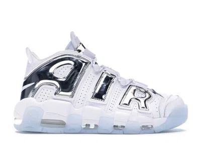 Pre-owned Nike Air More Uptempo (women's) Sneakers In White/chrome/blue Tint