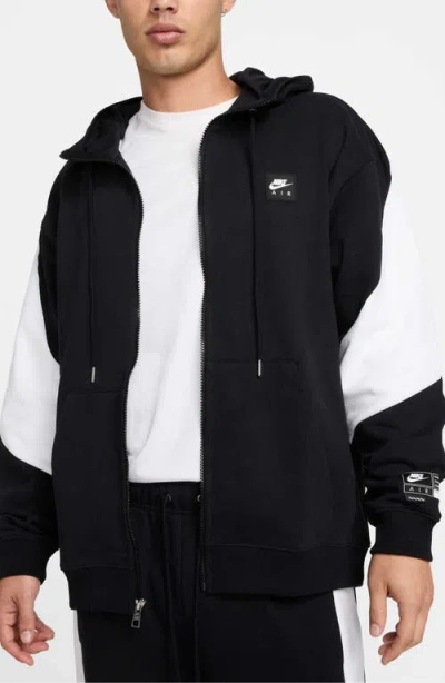 Nike Air Oversize Colorblock Fleece Zip Hoodie In Multi
