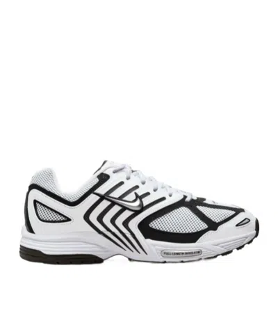 Nike Air Pegasus 2k5 Mesh, Leather And Suede Sneakers In White/mtlc Silver-black-black