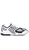 Nike Air Pegasus 2k5 Mesh, Leather And Suede Sneakers In White  Metallic Silver  & Black