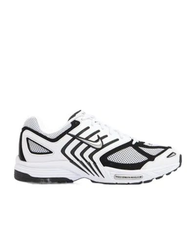 Nike Air Pegasus 2k5 Mesh, Leather And Suede Sneakers In White/mtlc Silver-black-black