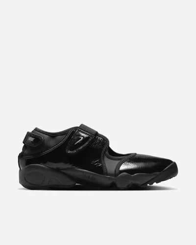Nike Air Rift Patent Sneakers In Black