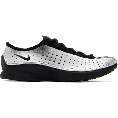 Nike Air Superfly Suede And Perforated Metallic Leather Sneakers In Silver