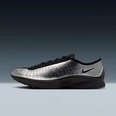 Nike Air Superfly Suede And Perforated Metallic Leather Sneakers In Silver