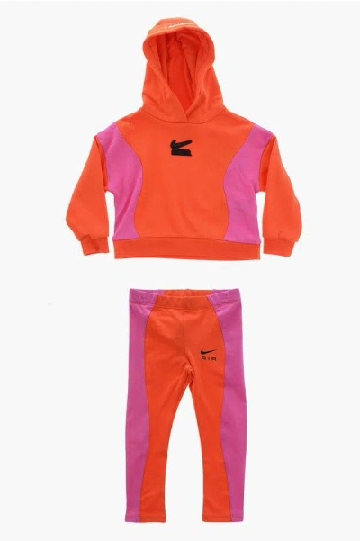 Nike Air Two-tone Leggings And Hoodie Set In Multi