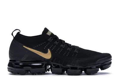 Pre-owned Nike Air Vapormax 2 Metallic Gold (women's) Sneakers In Black/metallic Platinum/vast Grey