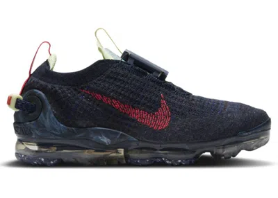 Pre-owned Nike Air Vapormax 2020 Siren Red Sneakers In Obsidian/barely Volt/anthracite