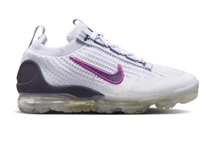 Pre-owned Nike Air Vapormax 2021 Fk Dark Raisin Sneakers In White/football Grey/hot Fuchsia In Multi